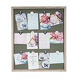 levandeo Bilderrahmen für 12 Fotos Herz Klammern Live Home Love Eiche gekälkt Optik Holz Fotocollage Fotorahmen Collage Fotogalerie Fotocollage Postkartenhalter Kordel Schnur Band