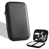 ガジェットケース モバイルバッテリー ケース ブラック/カーボンファイバー/グレー 防水 防塵 コンパクト収納ケース 耐摩耗性 SDカード/充電コード整理 出張 旅行 携帯便利な小型ケース (カーボンファイバー)