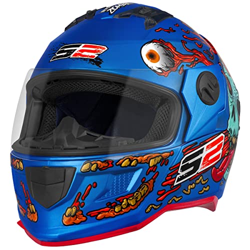 Capacete Moto Pro Tork Stealth Zombie Tam 56 Azul