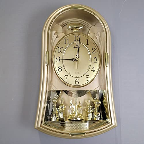 Pendulum Magic Motion Chime Clock - Decorative Wall Clock With Pendulum ，Battery Operated & Silent, For Living Room, Office, Home Decor & Gift #TOP1