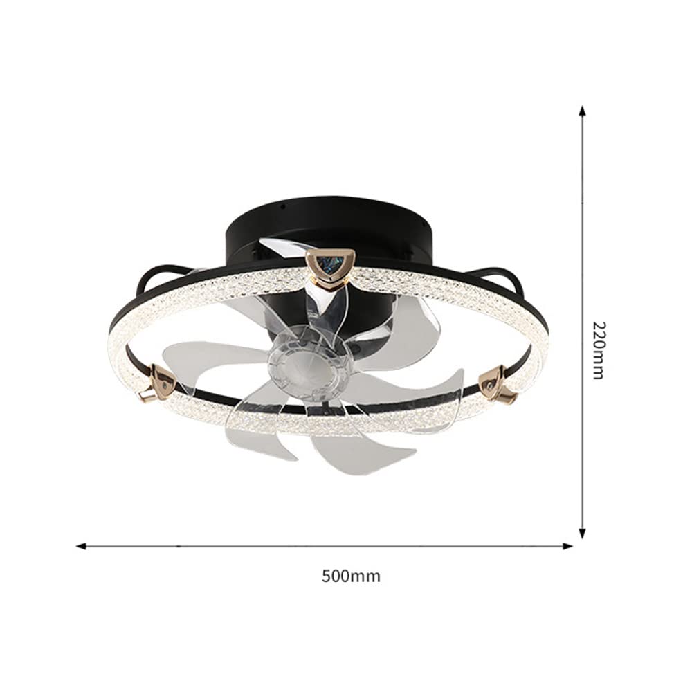 Lekka, luksusowa, inteligentna, bezstopniowa ściemniająca, wbudowana lampa LED z wentylatorem sufitowym, 30W * 2 Lampa z wentylatorem sufitowym z potrząsaniem głowicą. 1/2/4/8 godzin Harmo