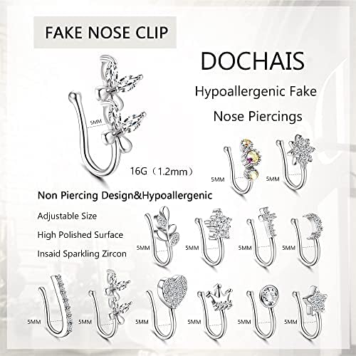 Faux Anneau De Nez Doré à Clipser Pour Piercing Non Percé