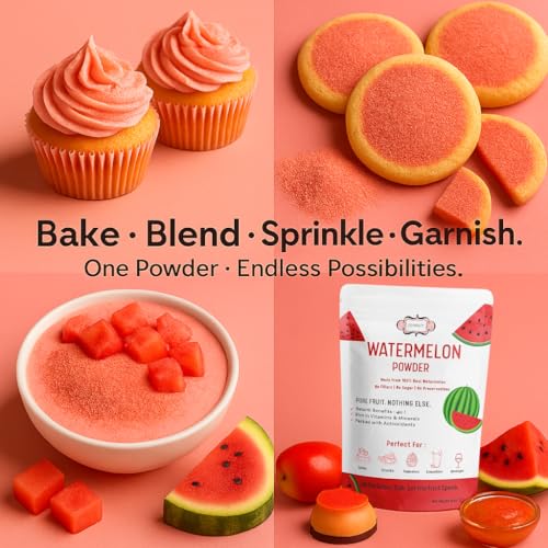 Image of Confect Watermelon Powder | Pure & Natural Fruit Powder for Smoothies, Baking, Beverages, Juices, Tea & DIY Recipes | Vegan, Gluten-Free, No Added Sugar - 200 Gms