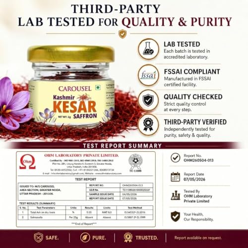 Image of Carousel 2 Gram Kashmiri Kesar Saffron Original - Pure Kashmiri Mongra Kesar | Organic Saffron For Cooking, Milk, & Pooja | Kashmiri Kesar Grade A+ (2 Gm)