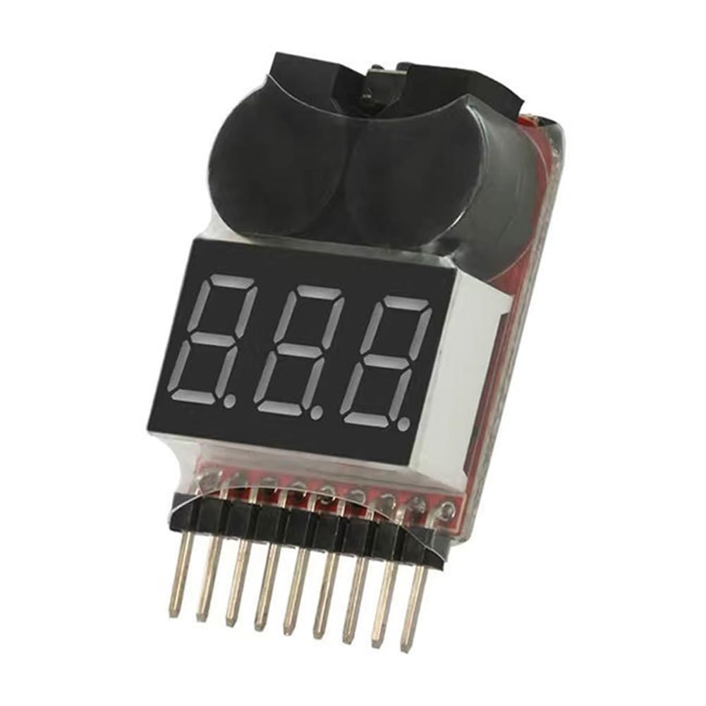 Uikdjgu Bbx1-8S 1-8S 2In1 Lipo Battery Voltage Tester/Low Voltage Buzzer Alarm/Battery Voltage Checker Dual Speaker,Without Case