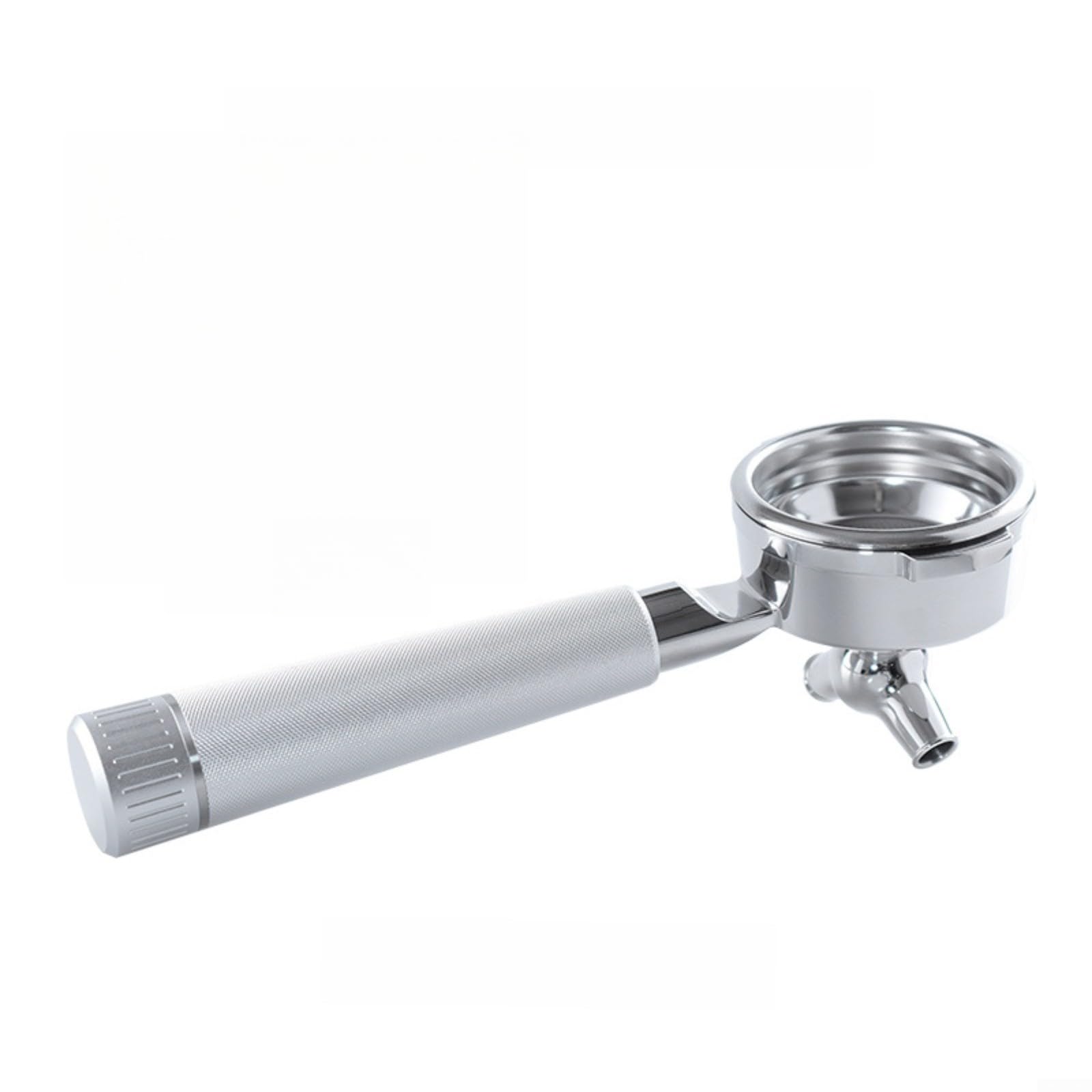 Espresso-Siebträger mit doppeltem Auslauf und Filterkorb für Breville 9er-Serie, 304 Edelstahl, abnehmbarer Griff, Aluminiumlegierung, Kaffeezubehör (Silber)