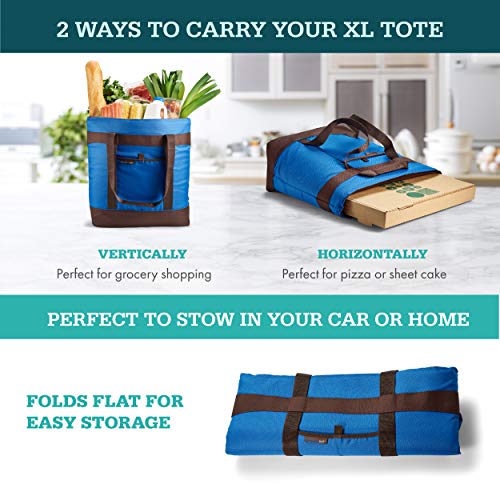 Rachael Ray Jumbo ChillOut Thermal Tote Bag, 10-Gallon Capacity, Insulated Bag, Reusable, Blue