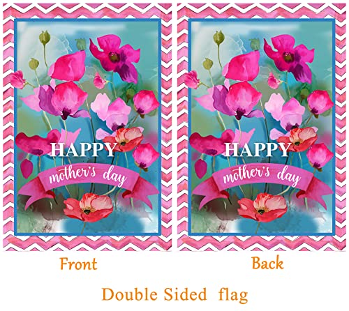 Akeydeco Happy Mothers Day Flag,28X40 Inch Mother's Day House Flags With Two Grommets Double Sided Printing 2 Layer Burlap Mother's Day Garden Flag For Your Mother's Day Decoration #TOP3