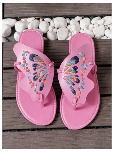 Verdusa Women's Open Toe Butterfly Sandals Slip on Slippers Summer Thong Sandals3