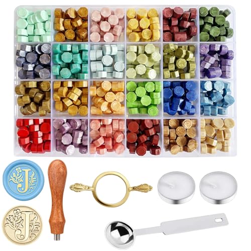 KKJCXY Wax Seal Stamp Kit - Sealing Wax Beads in...