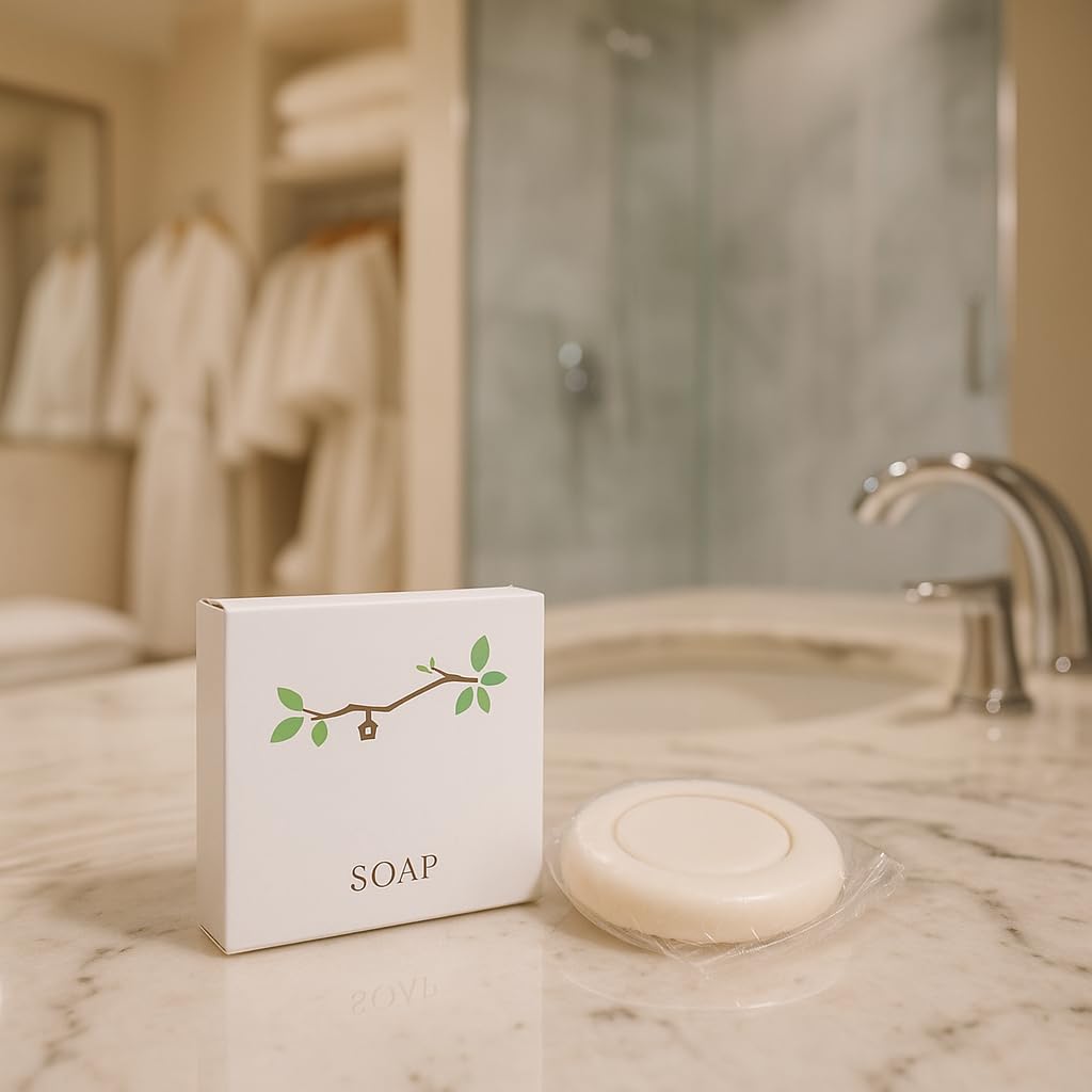 Purely Serene Hotel Guest Soap 15g (Pack of 50) | Mild & Gentle Shea Butter Formula | Individually Wrapped Round Bars | Premium Toiletries for Hotels, Resorts, Guest Houses, Airbnb & Hospitals 3