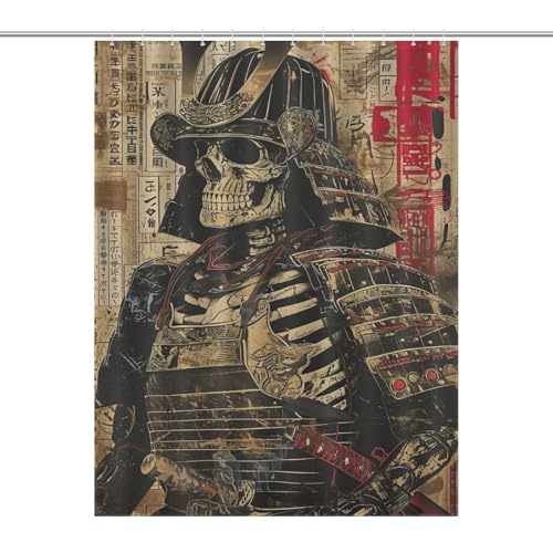 Rideau de douche crâne imperméable en polyester de qualité supérieure 140x183cm - 7
