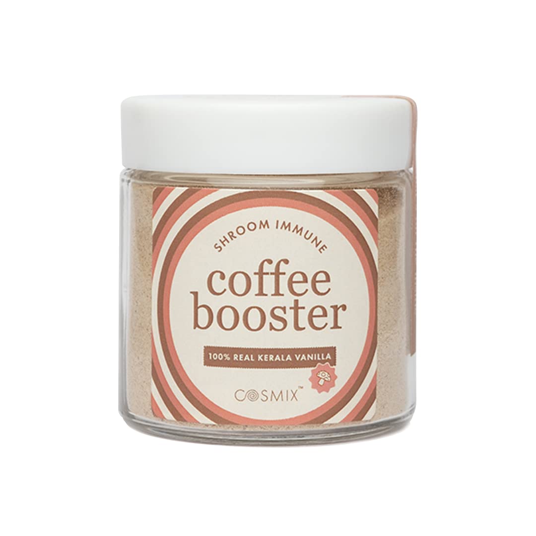 Cosmix Shroom Immune Coffee Booster | Immunity Boosting, Prevent Caffeine Crash | Superfood Blend with Reshi, Chaga & Sliver Ear | No Added Sugar | Vegan| 60g - 40 servings (Real Kerala Vanilla Bean) (B0B2KK8THH) Amazon Price History, Amazon Price Tracker