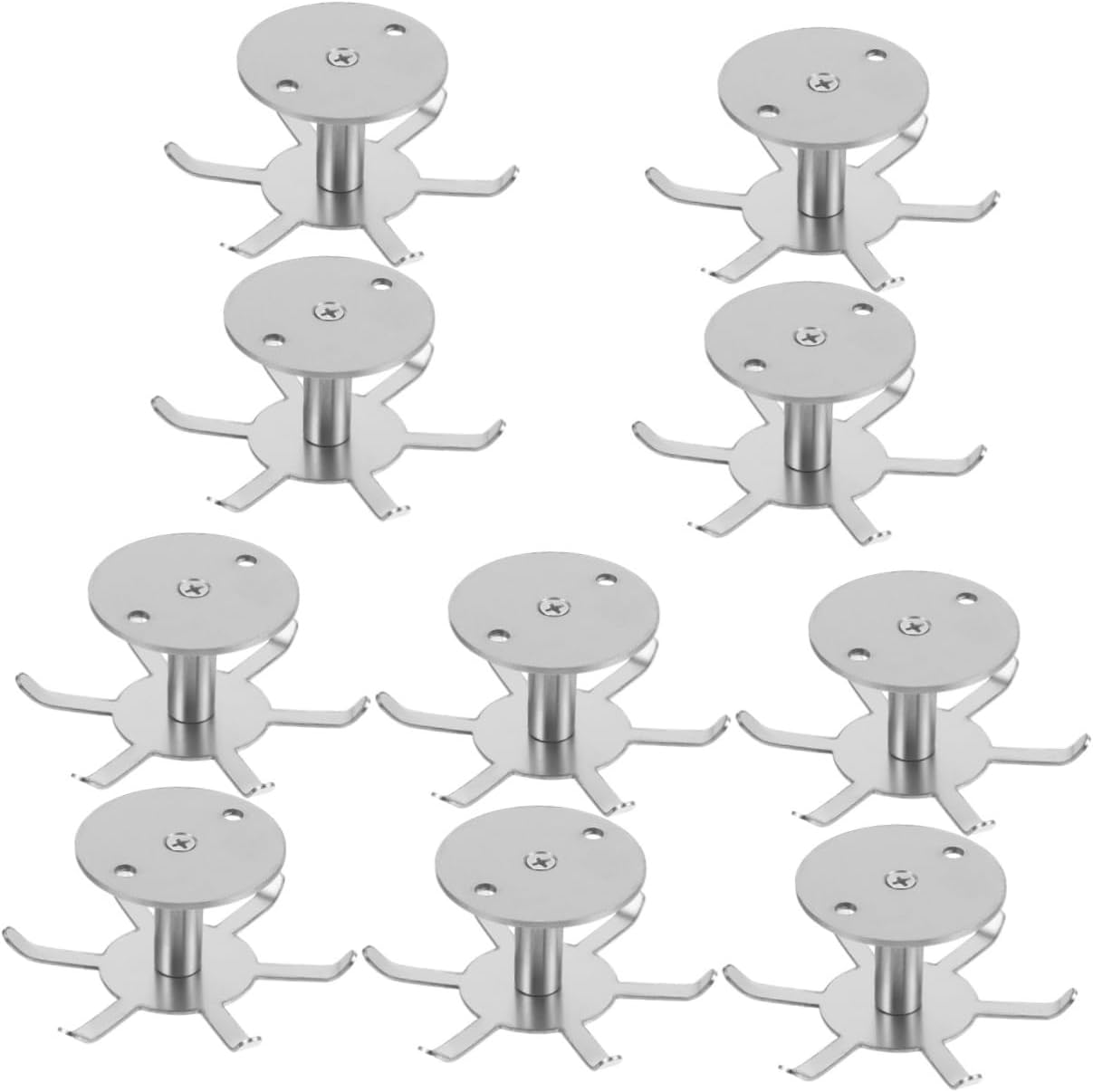 5sets Heavy Duty Rotating Mount Under Cabinet Kitchen Cutlery Hook Kitchen Utensil Rack Multi-use Hanger Storage 2pcs*5