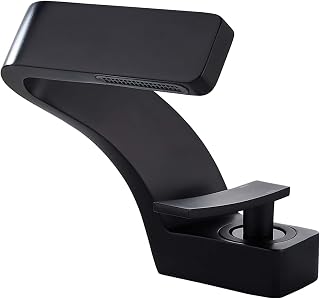 Bathroom Sink Waterfall Faucet,Solid Brass Single Handle Hot and Cold Water Mixer Tap, Lavatory Vanity Sink Faucet with 2 Supply Holes (Matte Black)