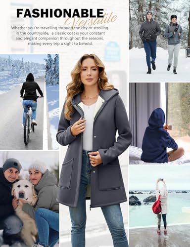 Wateresty Women's Long Tunic Hoodie - Oversized Zip Up Fleece Sweatshirt With Pocket