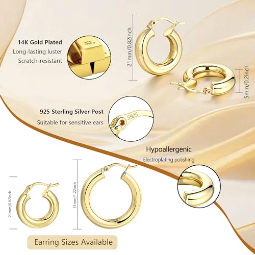 Image of Chunky Hoop Earrings for Women Small Huggie Hoops Earrings Fashion Jewelry