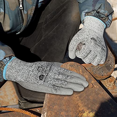 KANGLONGDA Cut Resistant Gloves 4 Pairs, EN388 4X42B Safety Work Gloves
