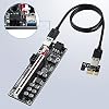 6PACK PCI-E 1X to 16X Riser Card with 7 PCI-E 1X Plug-in Card, Adapter Card for Bitcoin Crypto Mining Ethereum Mining (Black-6 Pack)