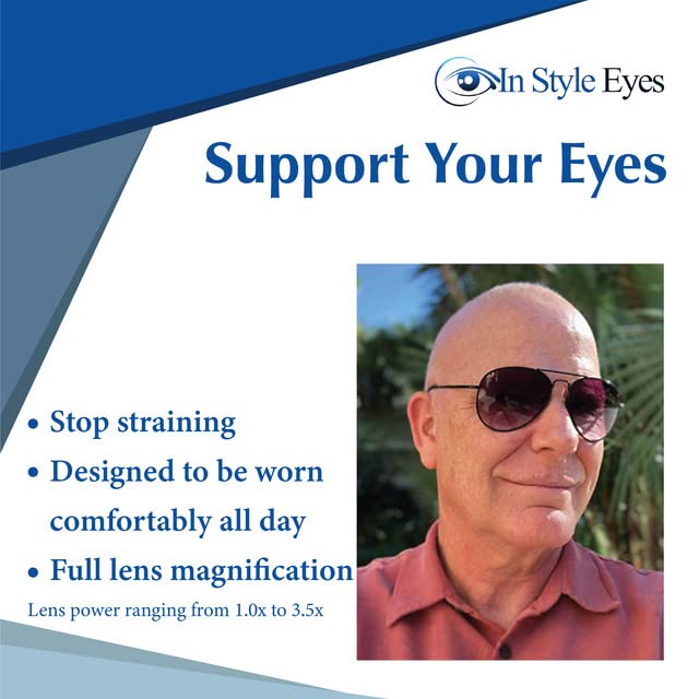 In Style Eyes C Moore Full Reader Glasses - Non-Bifocal Aviator Sunglasses - Metal Frame - Medium Tinted Non-Polarized Lens2