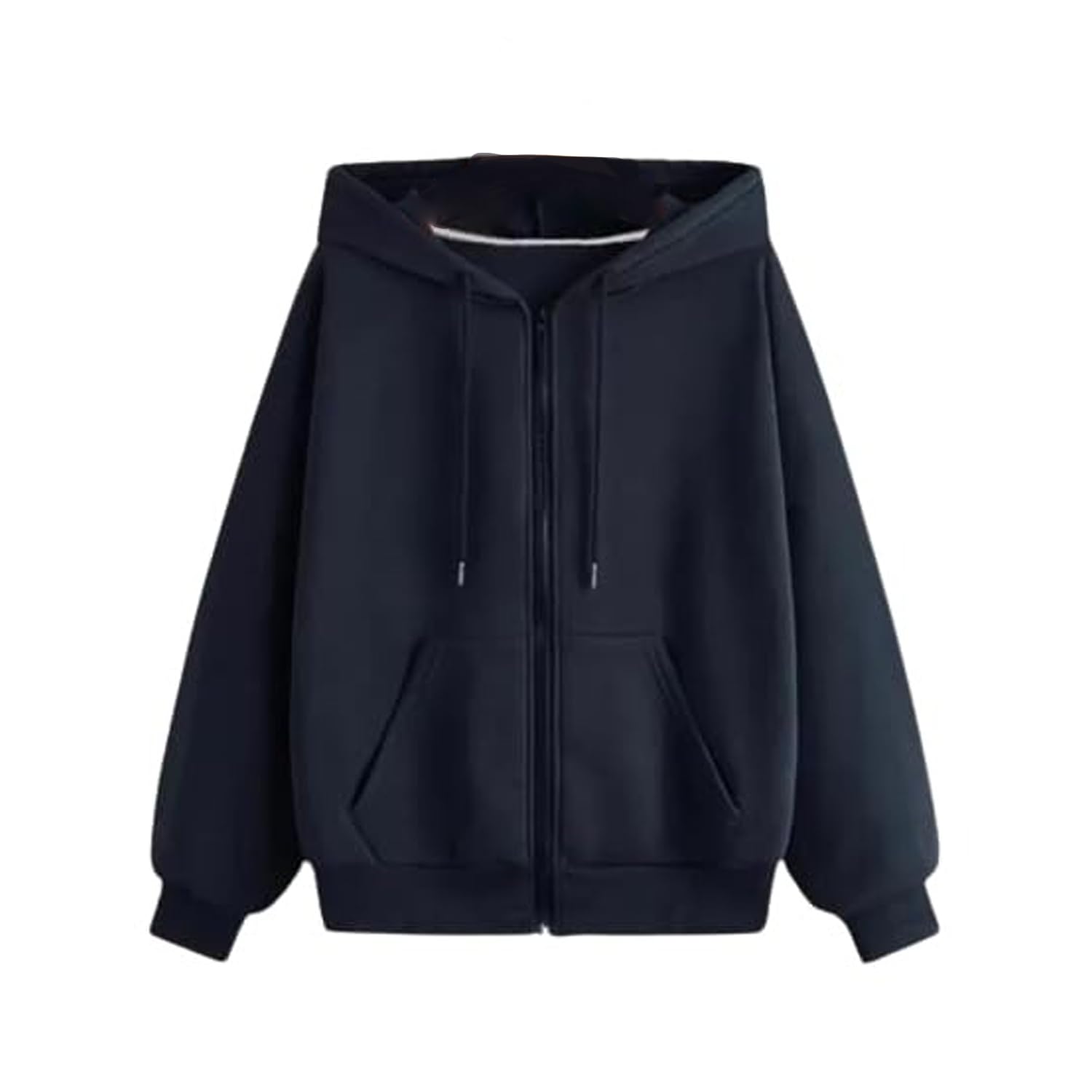 Women's Solid Casual Zipper Sweatshirt For Winter