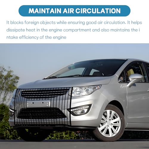 Image of Wuyaoyao Car Grille Protection Net, 39.4 inchx31.5 inch High-Density Front Grill Air Intake Mesh Dustproof Net with Hooks, Car Grill Mesh Blocks Stones Leaves Dirt, Universal Car Accessories (Opening: Black)