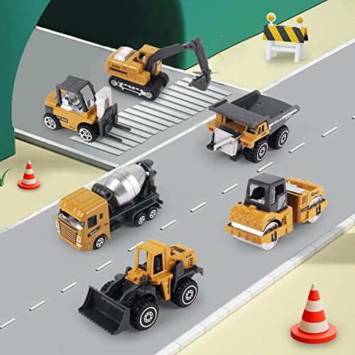Coolplay Construction Vehicles Toy Set for Kids Little Truck Cars Toy Roller Bulldozers Forklift Excavator Asphalt Car Dump for Boys 3 Years Old - Image 2