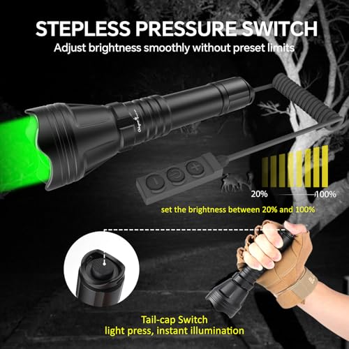 Image of KL52 MAX Scope Mount Green Light Flashlight for Night Hunting