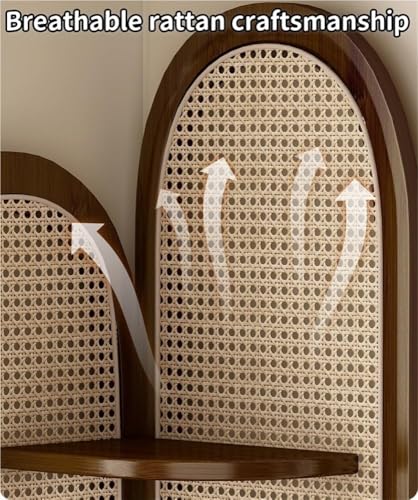 Mueble triangular de ratán estante esquinero multifuncional de 4 niveles 4