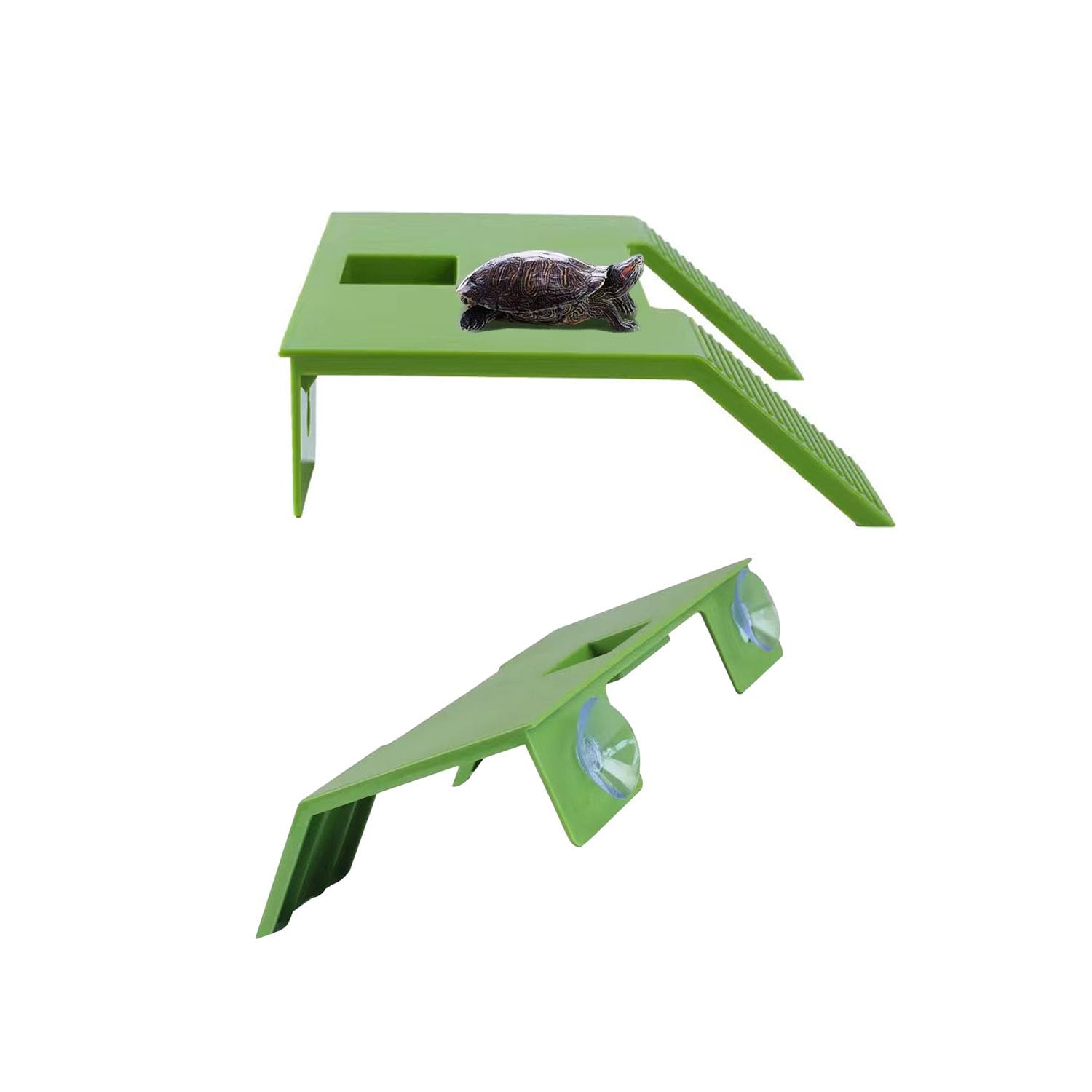 YCSSSD Turtle Basking Platform, Turtle Tank Decoration Accessories, Amphibian Pet Climbing Ladder Ramp Resting Terrace Deck, Green