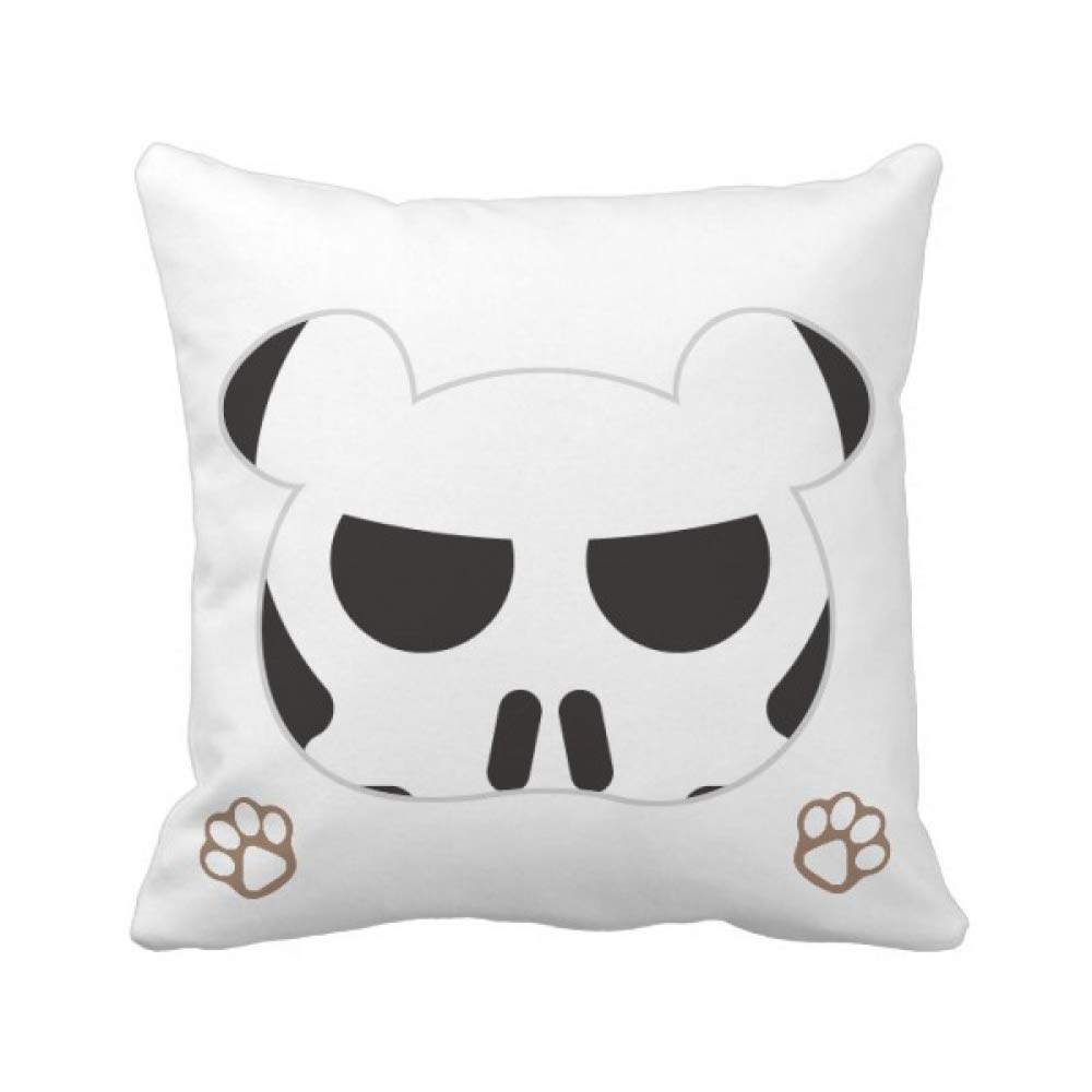 Housse de coussin chat squelette Fierce noire carrée pour décoration gothique