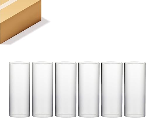 Miniatura 46 de WGVI Funda para portavelas Hurricane, ancho de 6 pulgadas, altura de 10 pulgadas, portavelas cilíndrico de vidrio transparente, tubo de chimenea