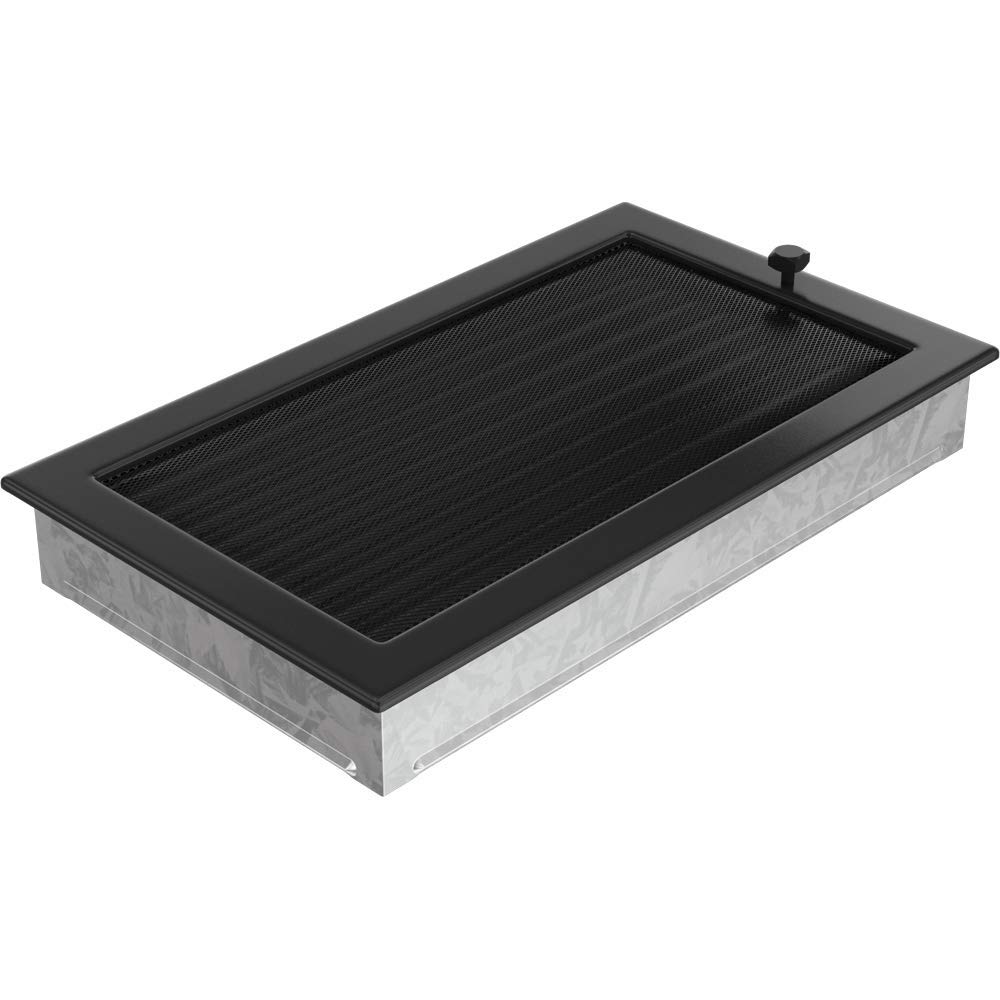 KRATKI ventilation grille fireplace grille 22cm x 37cm black with blinds, 22 x 37 cm - Image 2