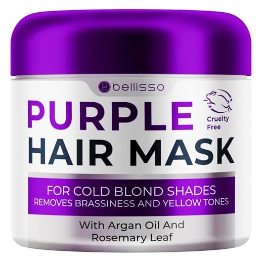 Purple Hair Mask for Blonde Hair - No ​More​ Yellow ​or Copper Tones ​- Deep Conditioner ​for​ Color Treated ​Locks​ ​with​ Keratin ​and​ Moroccan Argan Oil Treatment