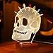 CoolGift Mart Light Up Guitar Pick Holder, Acrylic Skull Pick Holder with Wooden Base for Picks Storage and Display, Gift for Guitar Players Guitarists