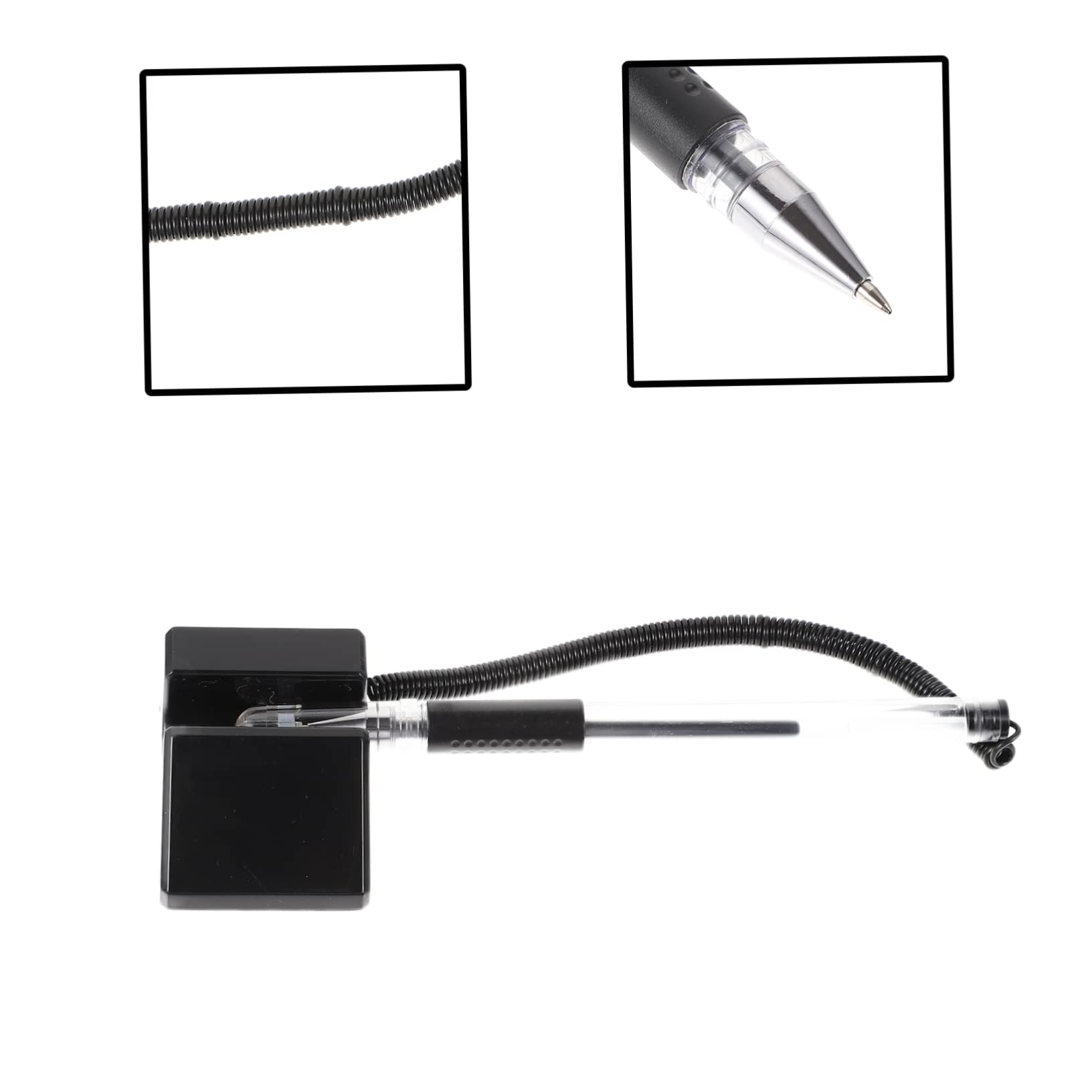 15pezzi Penne Gel Da Tavolo Anti-furto Da Scrittura Per Uffici Banche e Ricezione Nero Design Ergonomico Con Manico