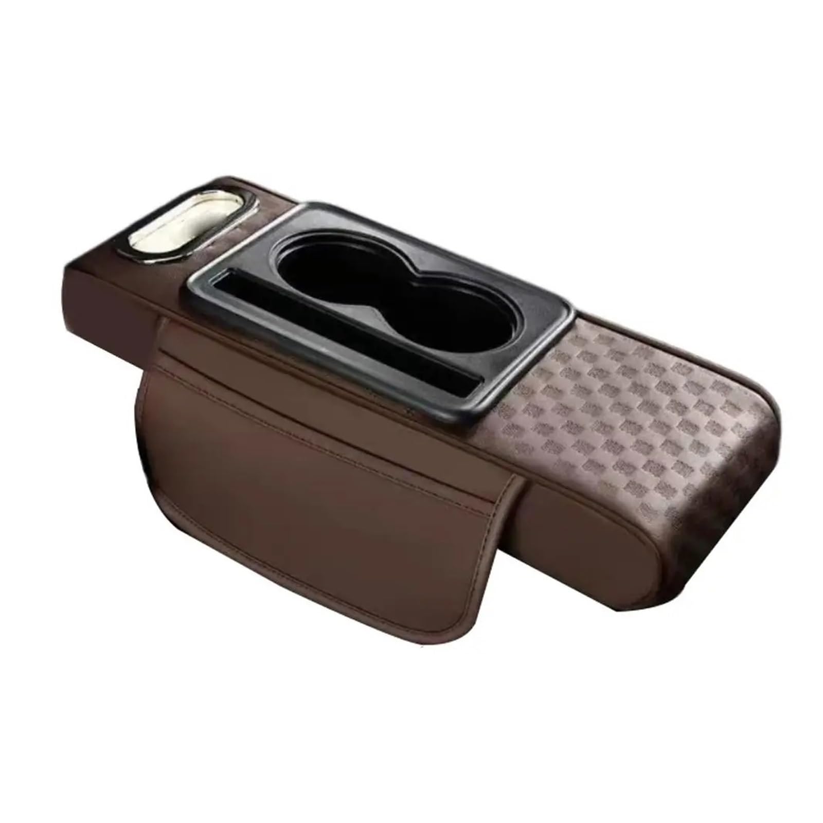 AHRPKAMERD Storage Box Universal Multifunctional PU Leather Armrest Pad Center Console Height Increasing Cushion With Cup Holder And Tissue Box Center Console Organizer Tray(4)