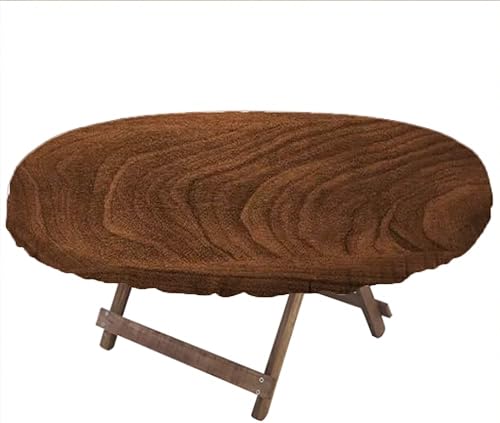 Miniatura 2 de Mantel ajustable elástico ovalado de madera, textura de madera, para decoración de mesa de cocina, comedor, picnic al aire libre, se adapta a mesas