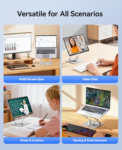ORICO Adjustable Laptop Stand for Desk, 360° Rotating Base, ST12-Silver - image 8