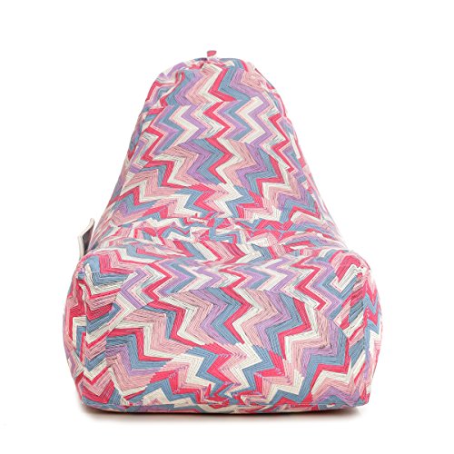 Image of Style Homez Hackey Cotton Canvas Geometric Printed Bean Bag XXL Size Filled with Beans Fillers