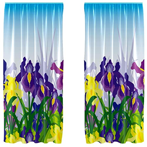 Cortinas florales de iris azul que transforman tu sala y dormitorio 2