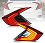 LED Taillight Assembly, Rear Tail Brake Light for Honda Civic Sedan 2016-2021 10th Gen, Si, Sport, Touring, EX, EX-L, LX (Not Fit Hatchback & Type R), 4 Pcs, Red Smoke Lens