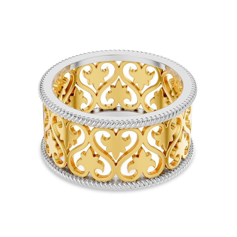 Image of KISNA 9KT / 14KT / 18KT Aurora Filigree Yellow Gold Band For Women | S14