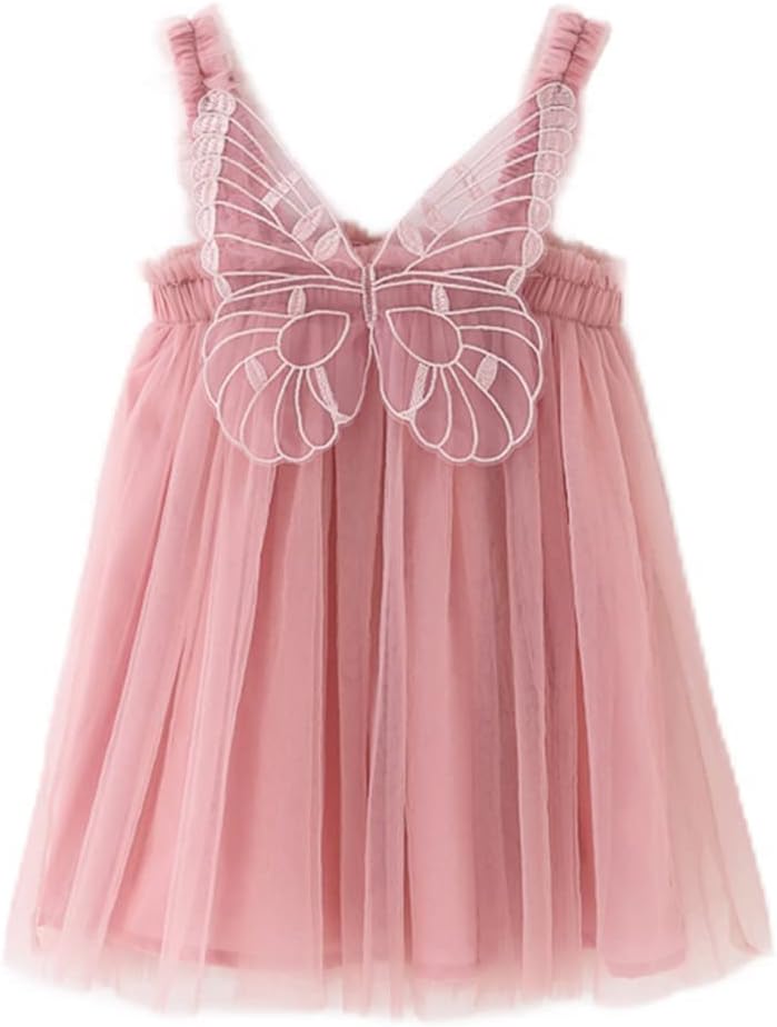 PythJoohBaby Girl Tulle Dress, Toddler Girl Sleeveless Butterfly Wings Tutu Princess Dress Daisy Stars Sundresses for 0-4Years