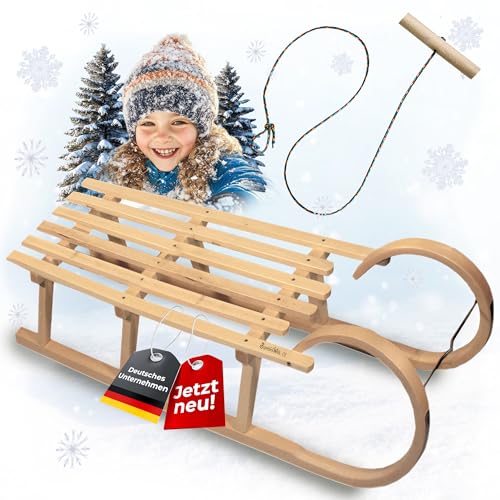 Hörnerrodel 120 cm für 2 Personen - Holzschlitten - massivem...