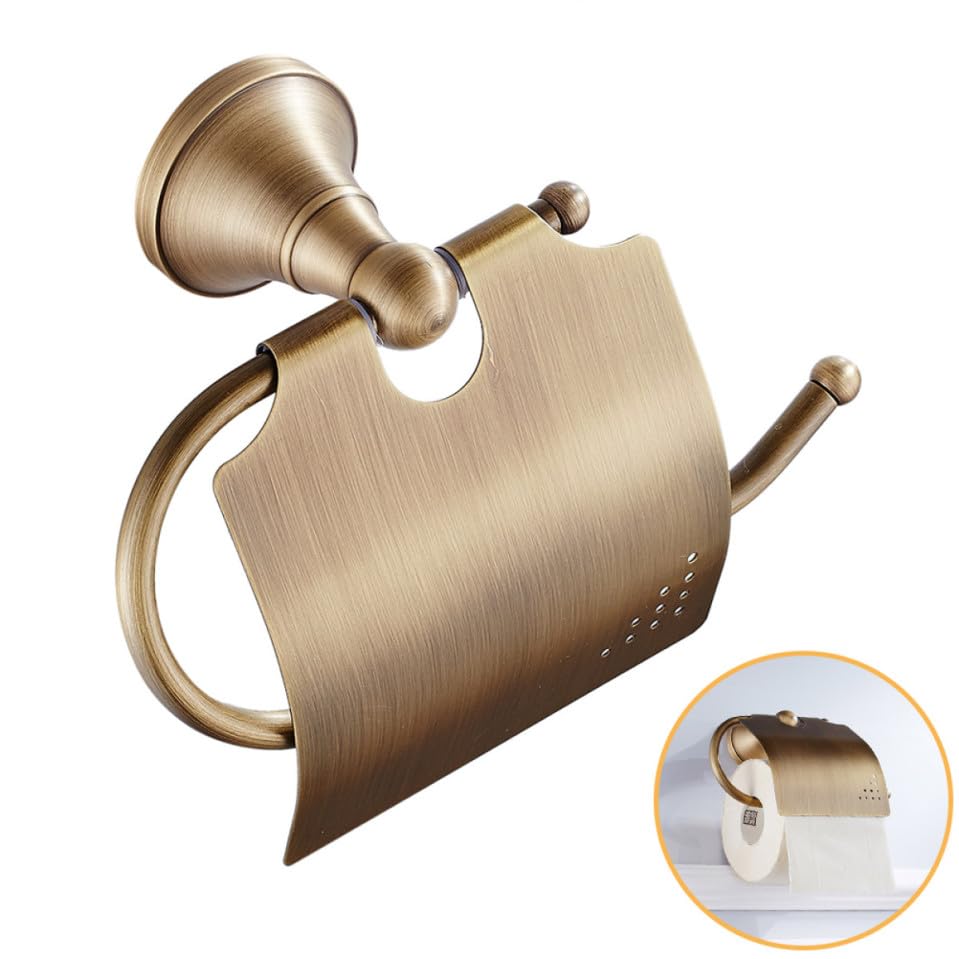 Portarrollos de papel higiénico de cobre dorado VALICLUD resistente soporte pared baño