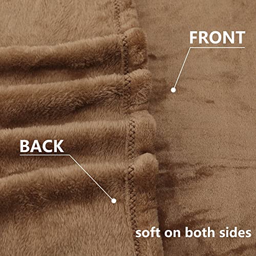 Image of NANPIPER Fleece Blankets Super Soft Flannel King Size Blanket for Bed Luxury Cozy Microfiber Plush Fuzzy Blanket,Coffee Brown