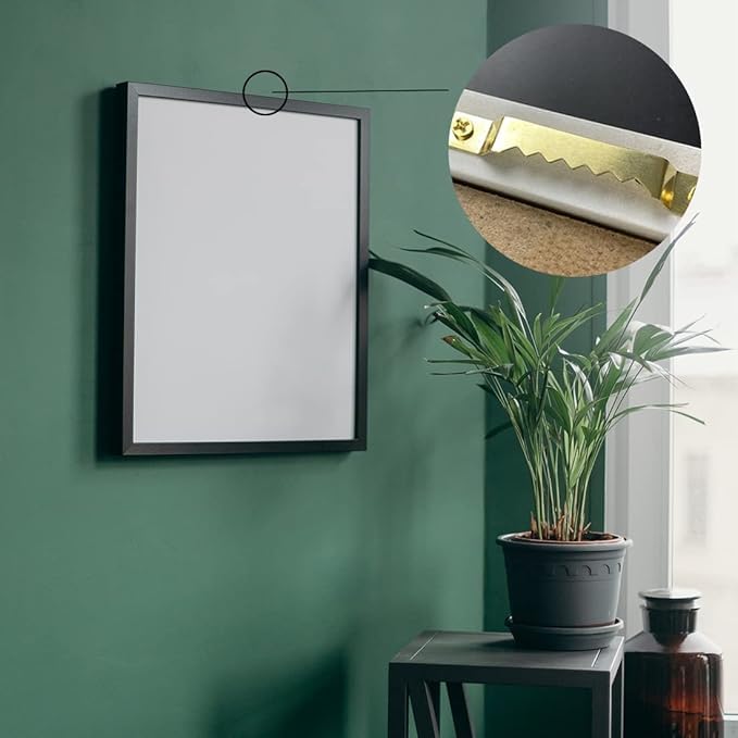 Image of CREDLY 100 Pack Small Sawtooth Picture Hangers Steel Picture Hanging Picture Frames Hangers with Screws Picture Hang Solutions, for Hanging Clock Paintings Artwork Picture Frame Hook Photos (Gold)
