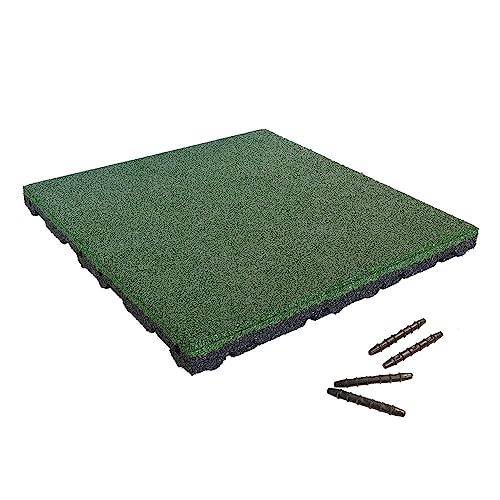 Vivol Tapis de protection de sol anti-chute avec système d'emboîtement 55 mm vert, 50 x 50 cm - Qualité certifiée TÜV - Pour aire de jeux, crèche,...