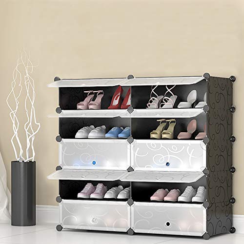 BUTUN Armoire à Chaussures en Plastique, Portable Storage Modulable Meuble Chaussures, Étagère à Chaussures pour Entrée Salon Chambre (5 Étage)
